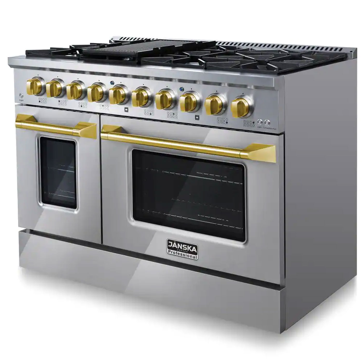 janska-48-Inch-Professional-8-Burner-Gas-Range-Gold-Knobs-3